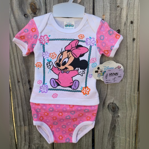 Disney Other - Vintage Disney 1984 Minnie Mouse Matching Top & Bottoms Set